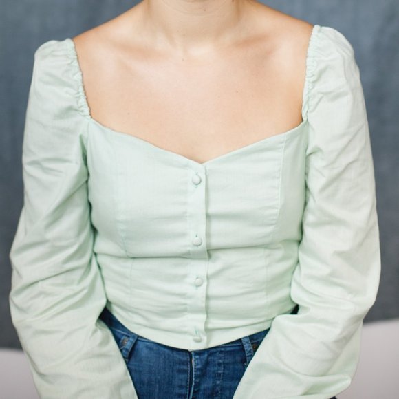 Pale green bustier top - Picture 1 of 5